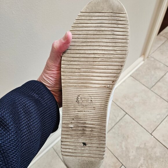 Del Toro Men's Leather Hi Top Sneakers / Ankle Boots, White, Sz 13 - Picture 15 of 16